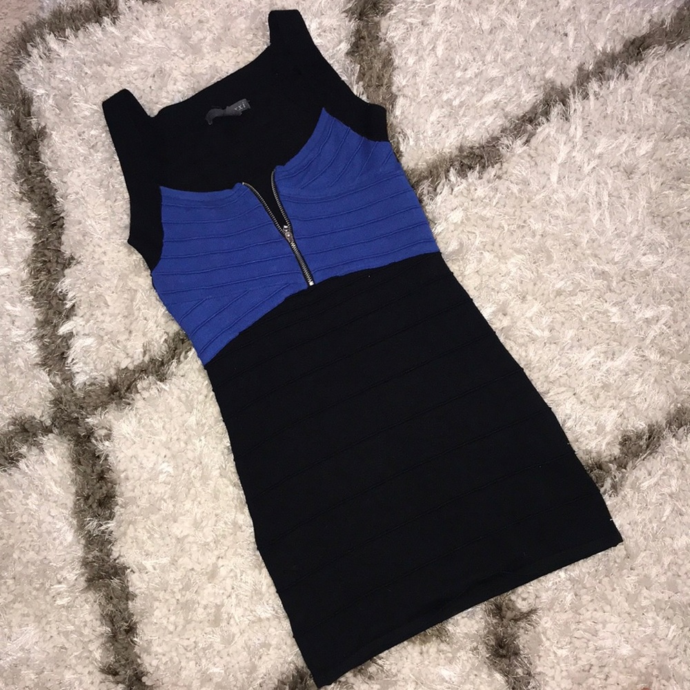 Black & Blue Bodycon Mini Dress
